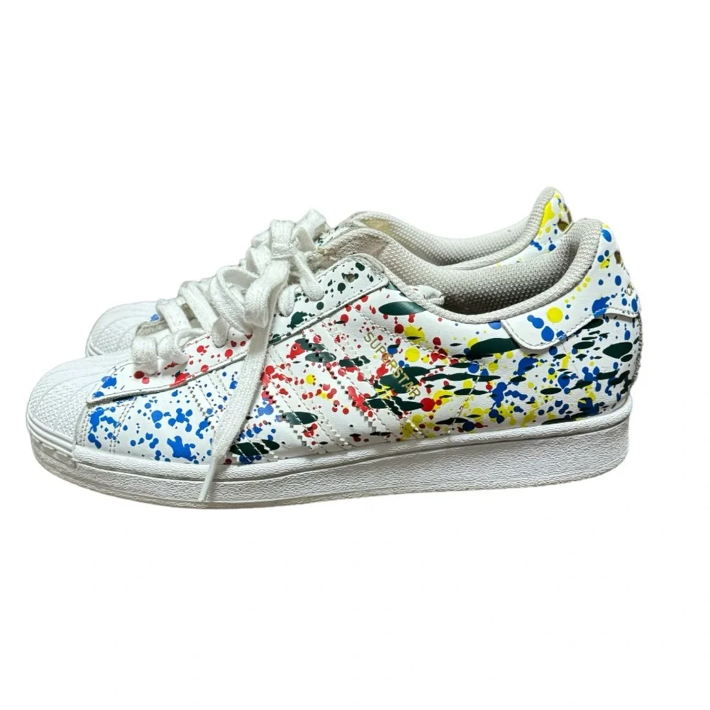 Adidas Superstar Splashes, Splatter and Drips White #FX5537 Men’s Size 8.5